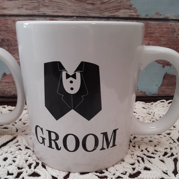 Large "Bride & Groom"  Coffee Mugs - Picture 4 of 4